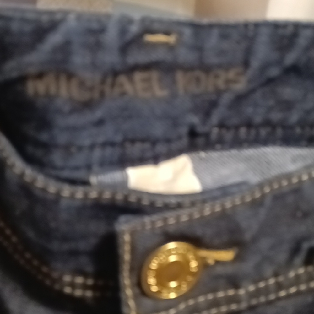 FINAL PRICE MICHAEL KORS blue denim jeans w MK embroidered back pockets